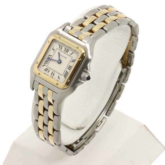 Cartier Panthere SM 2-Row Two-Tone Women's Watch W25029B6 Ivory Yellow Gold Q... - Picture 2 of 7